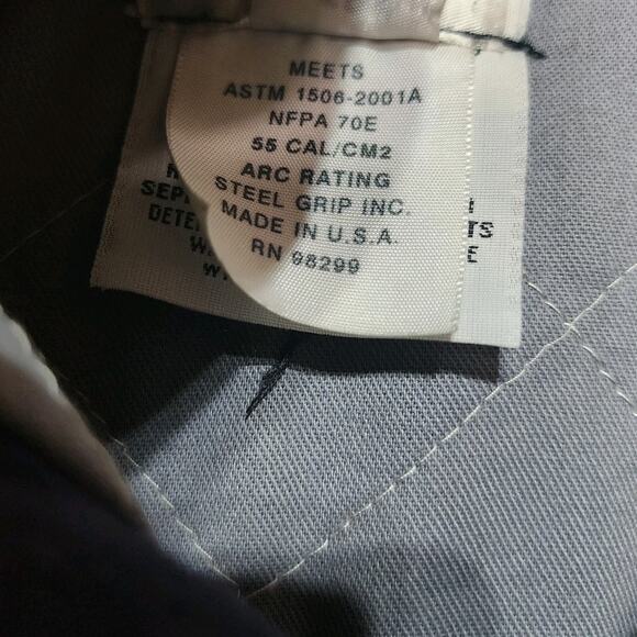 Men's Steel Grip Jacket Coat Westex FR Fire resistant 55 Cal/CM2 XL - Picture 5 of 6